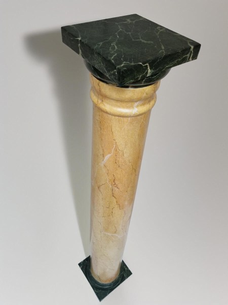 Classical hand-marbled faux marble synthetic column pedestal standing 153 cm tall